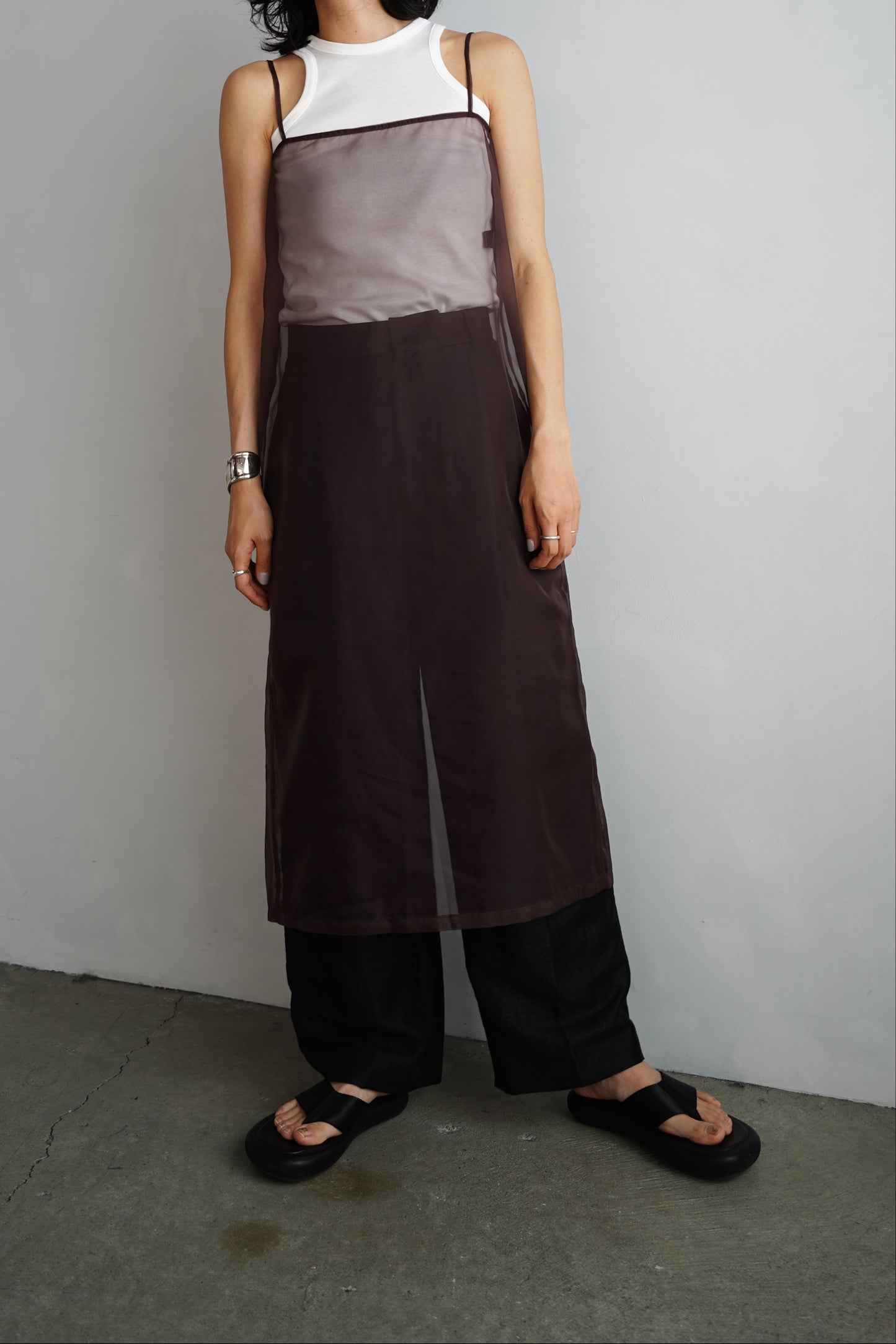 Organdy Cami Onepiece / BROWN
