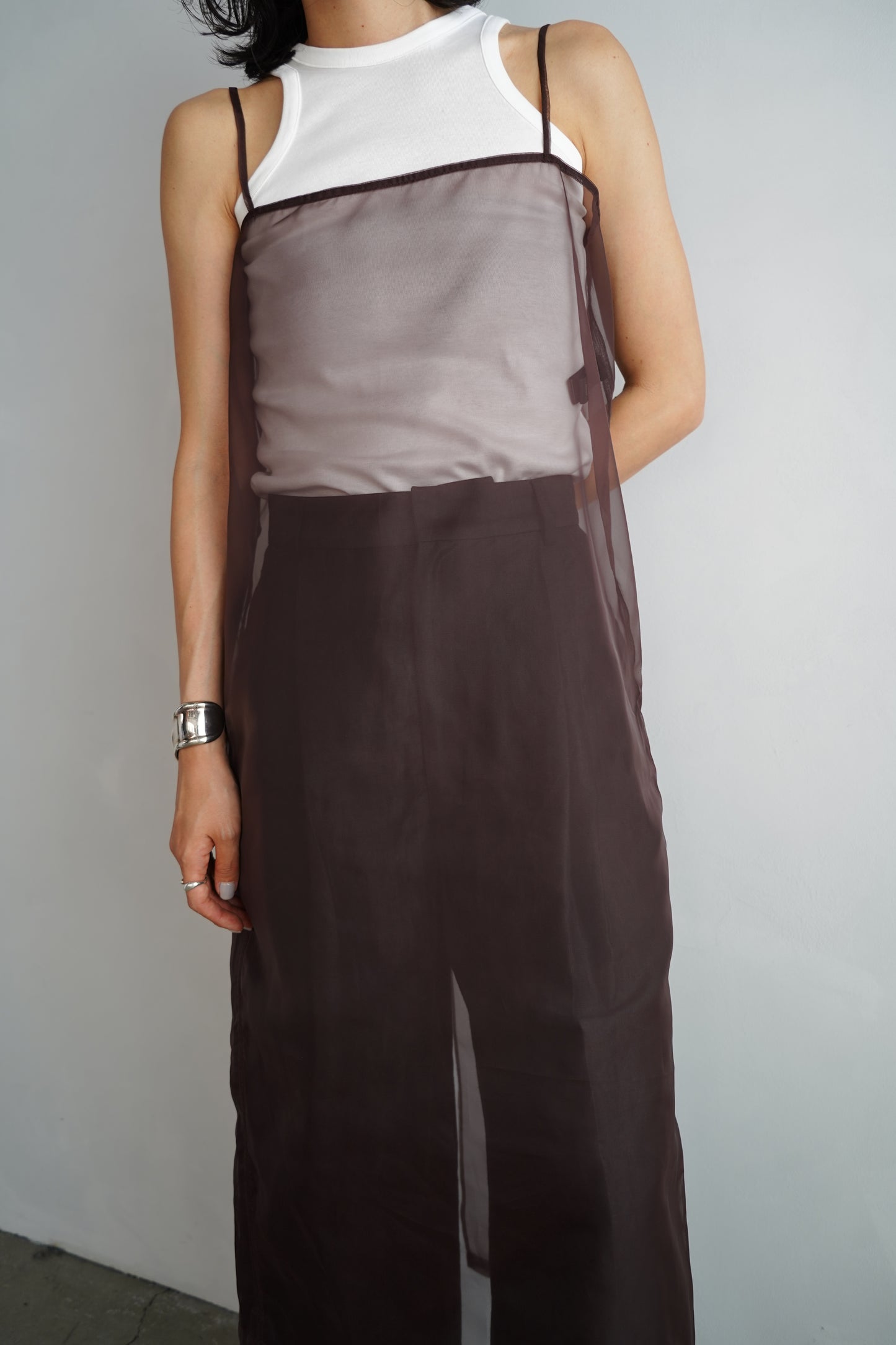 Organdy Cami Onepiece / BROWN