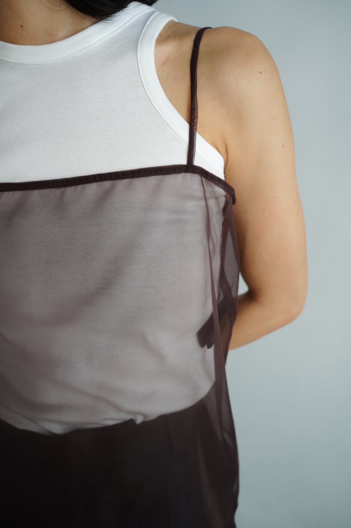 Organdy Cami Onepiece / BROWN