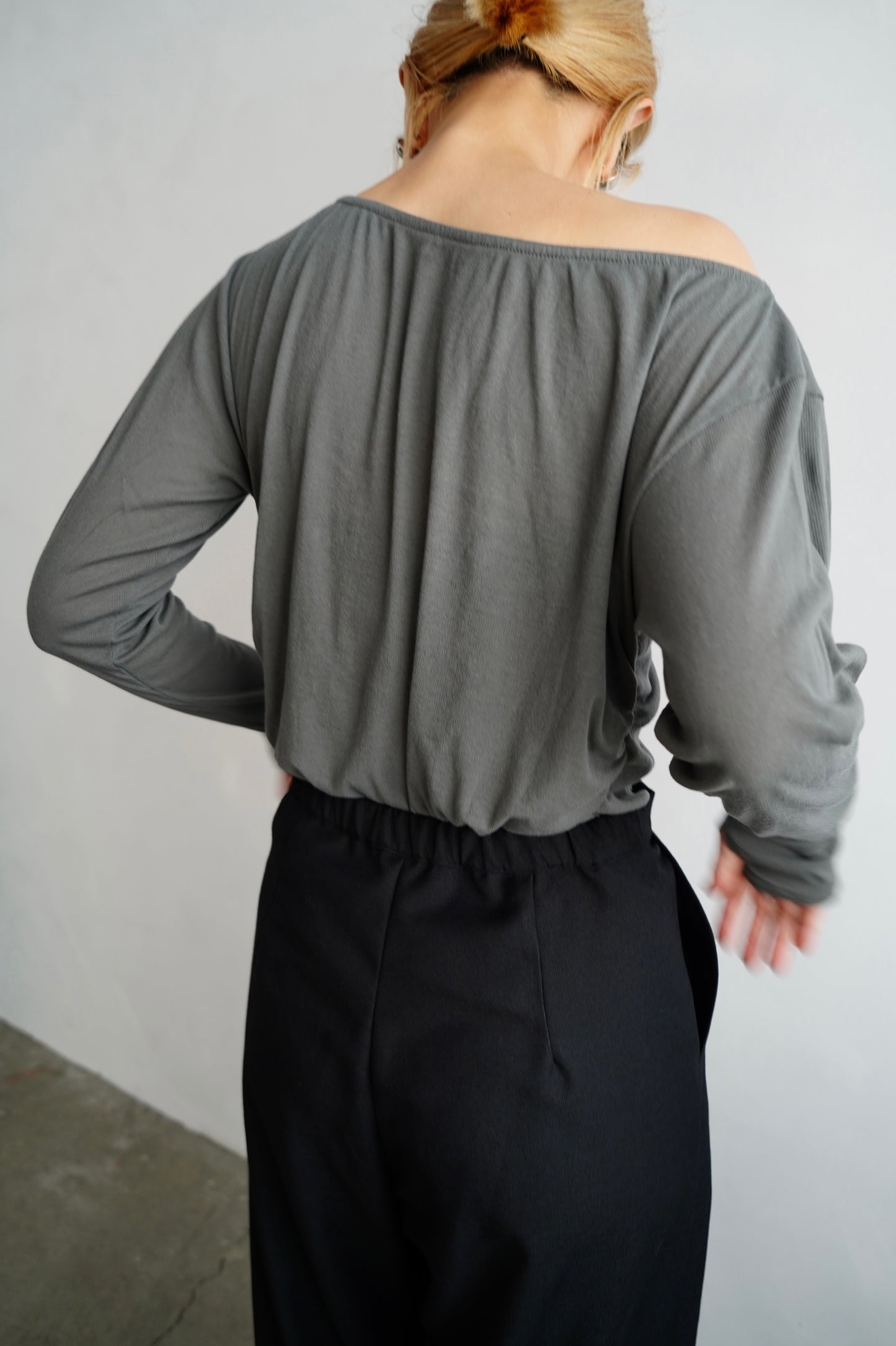 Shirring Pullover / GRAY