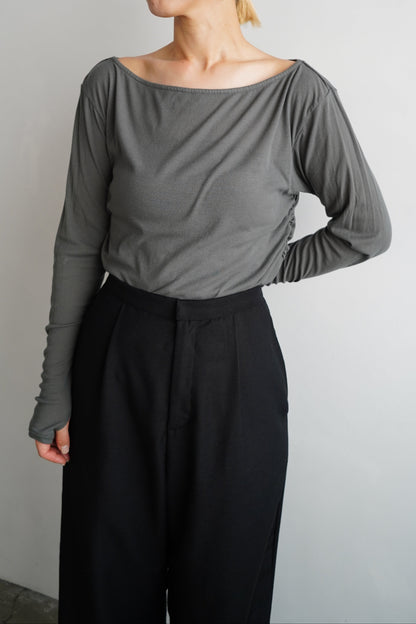 Shirring Pullover / GRAY