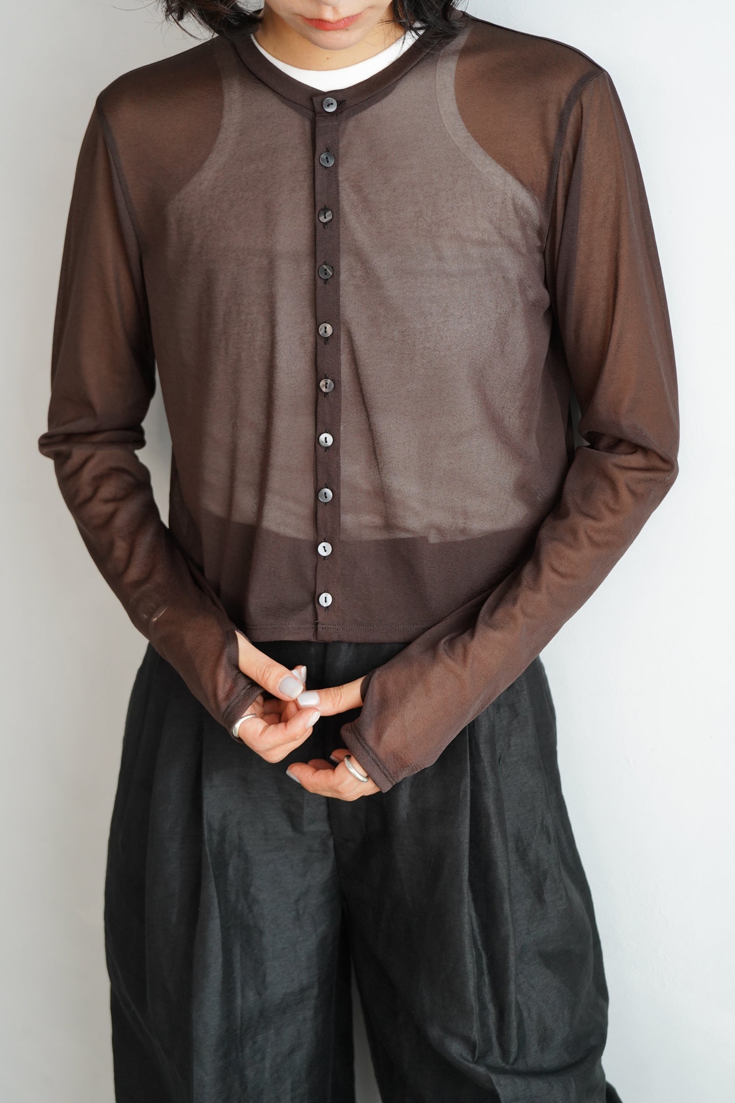 Sheer Cardigan / BROWN