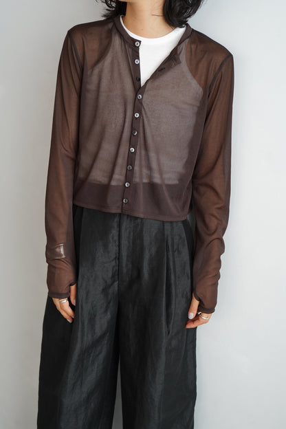 Sheer Cardigan / BROWN