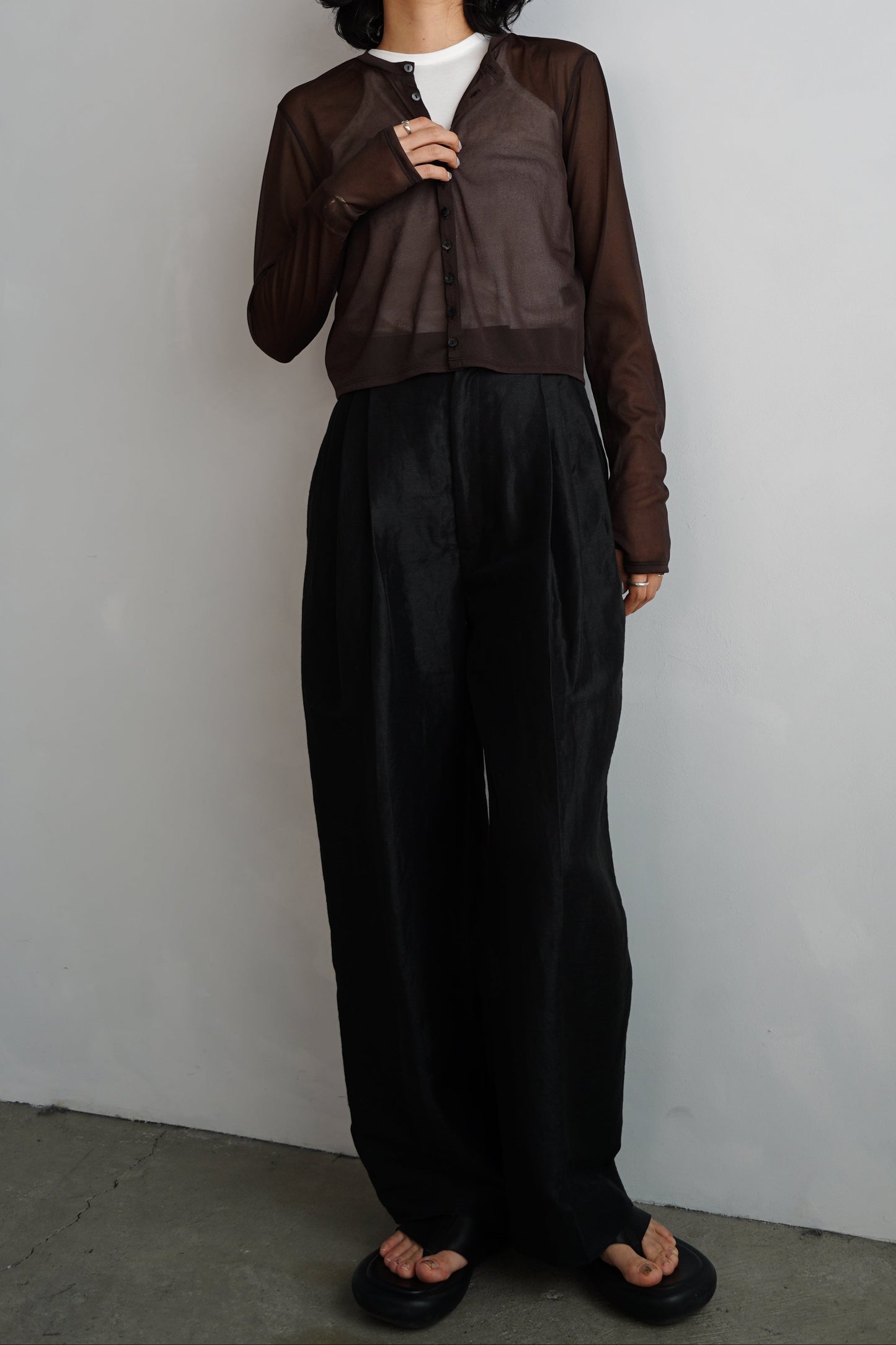 Sheer Cardigan / BROWN
