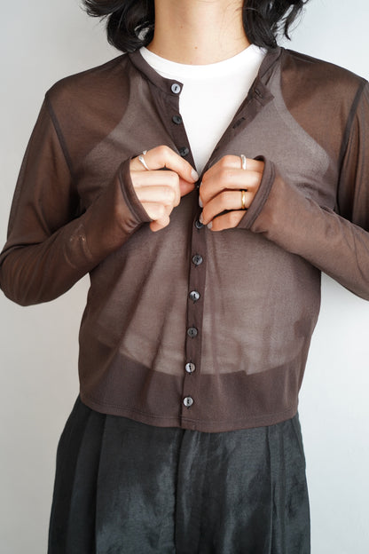 Sheer Cardigan / BROWN