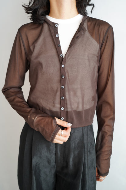 Sheer Cardigan / BROWN