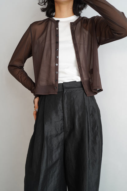Sheer Cardigan / BROWN