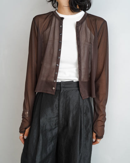 Sheer Cardigan / BROWN