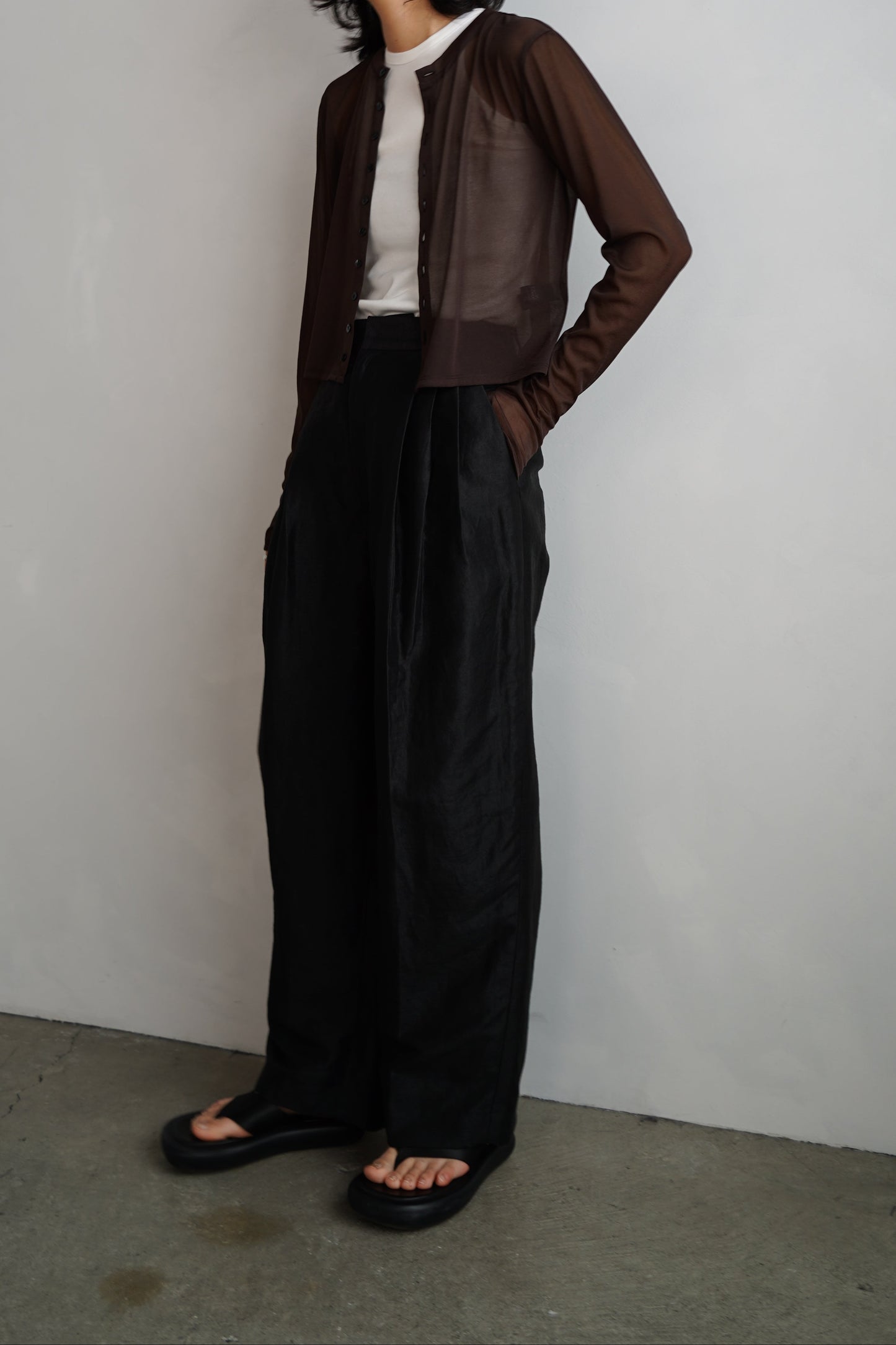 Sheer Cardigan / BROWN