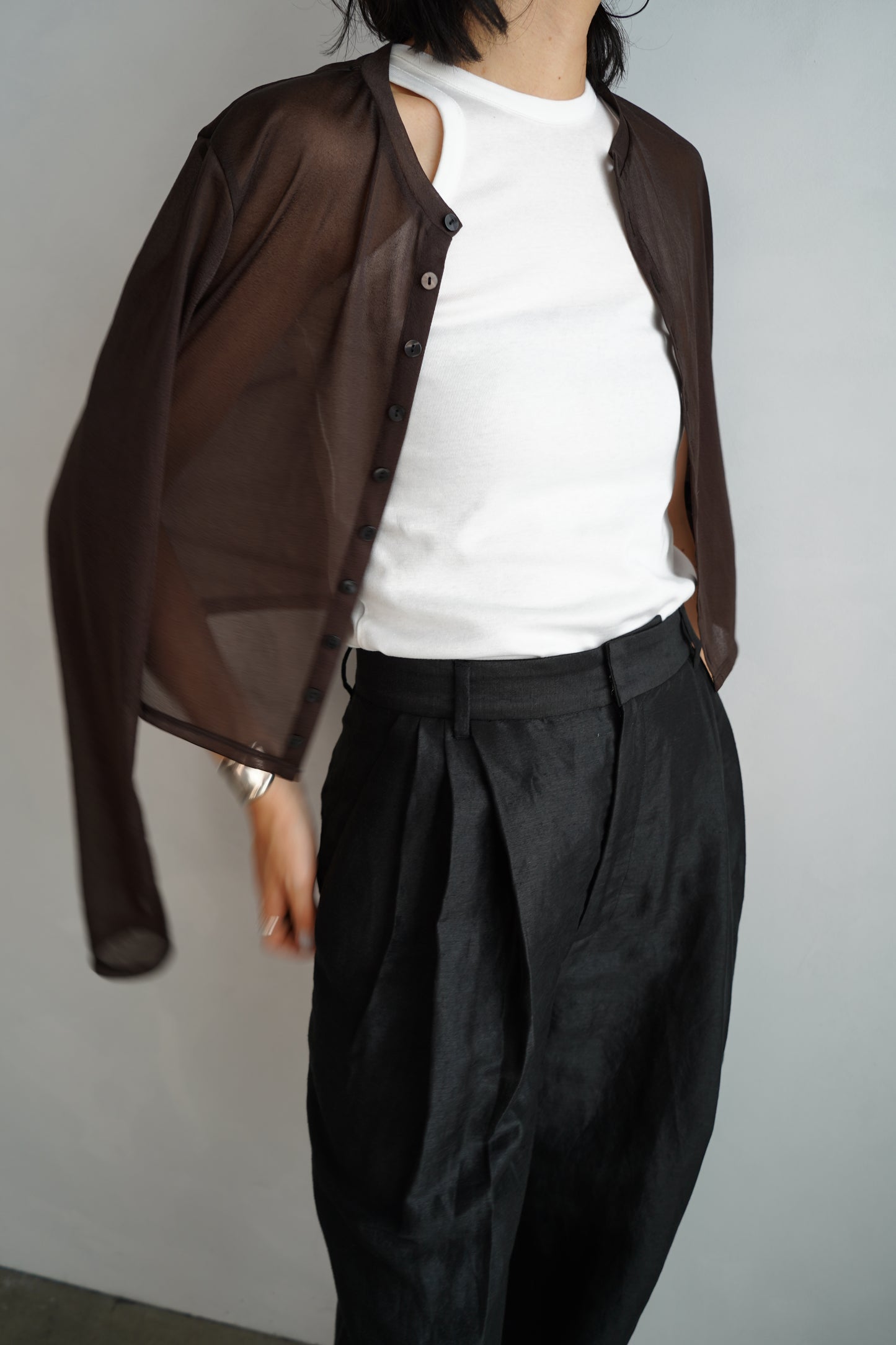 Sheer Cardigan / BROWN