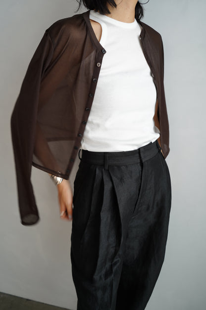Sheer Cardigan / BROWN