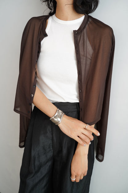 Sheer Cardigan / BROWN
