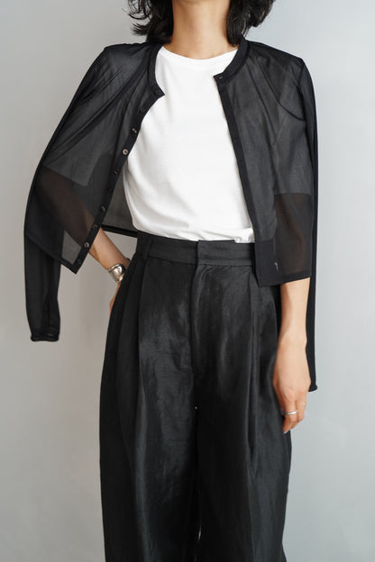 Sheer Cardigan / BLACK