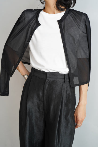 Sheer Cardigan / BLACK
