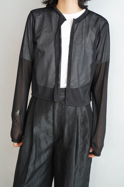 Sheer Cardigan / BLACK