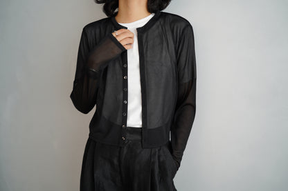 Sheer Cardigan / BLACK