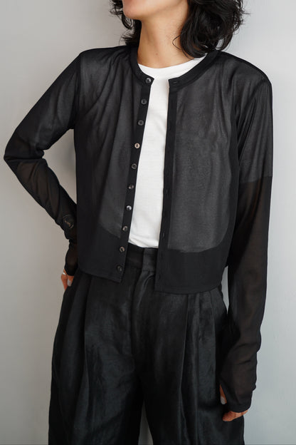 Sheer Cardigan / BLACK