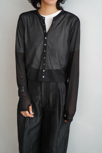 Sheer Cardigan / BLACK