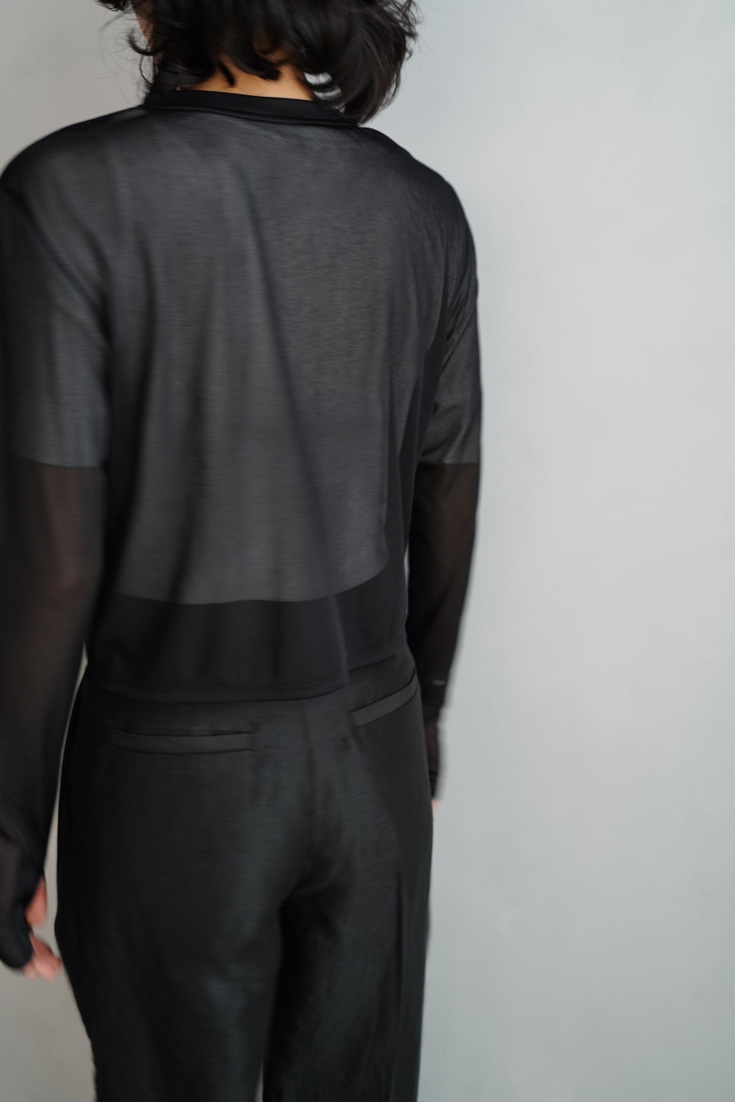Sheer Cardigan / BLACK