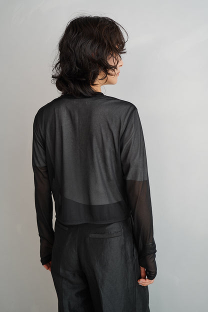 Sheer Cardigan / BLACK