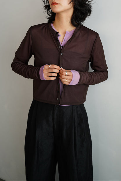 Sheer Cardigan / BROWN