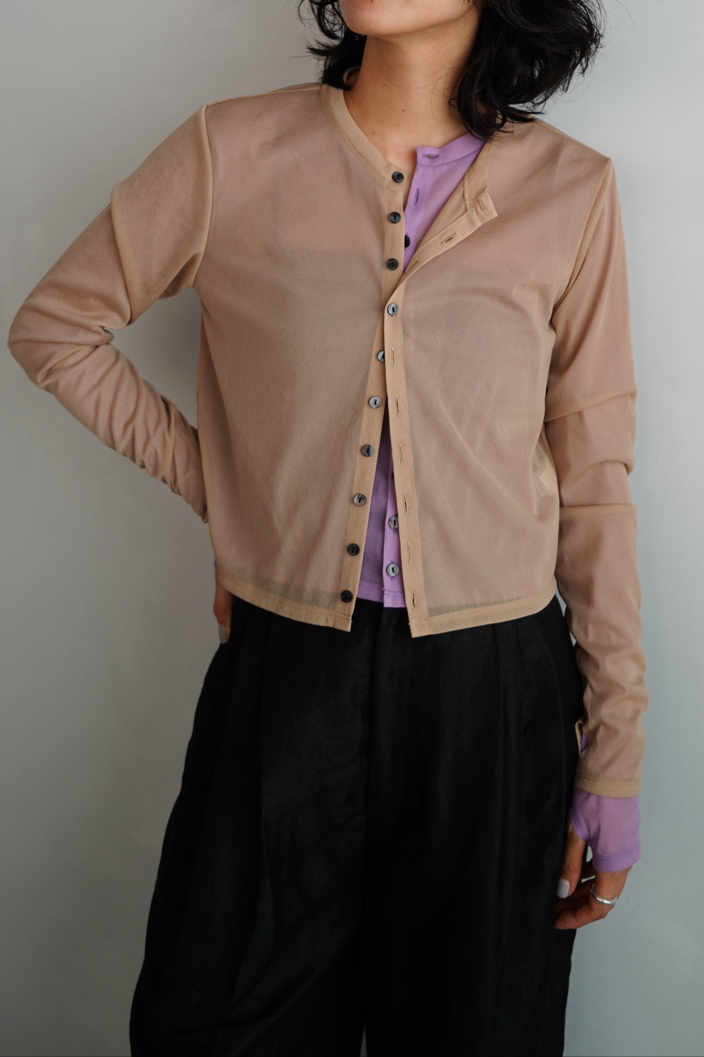 Sheer Cardigan / BEIGE