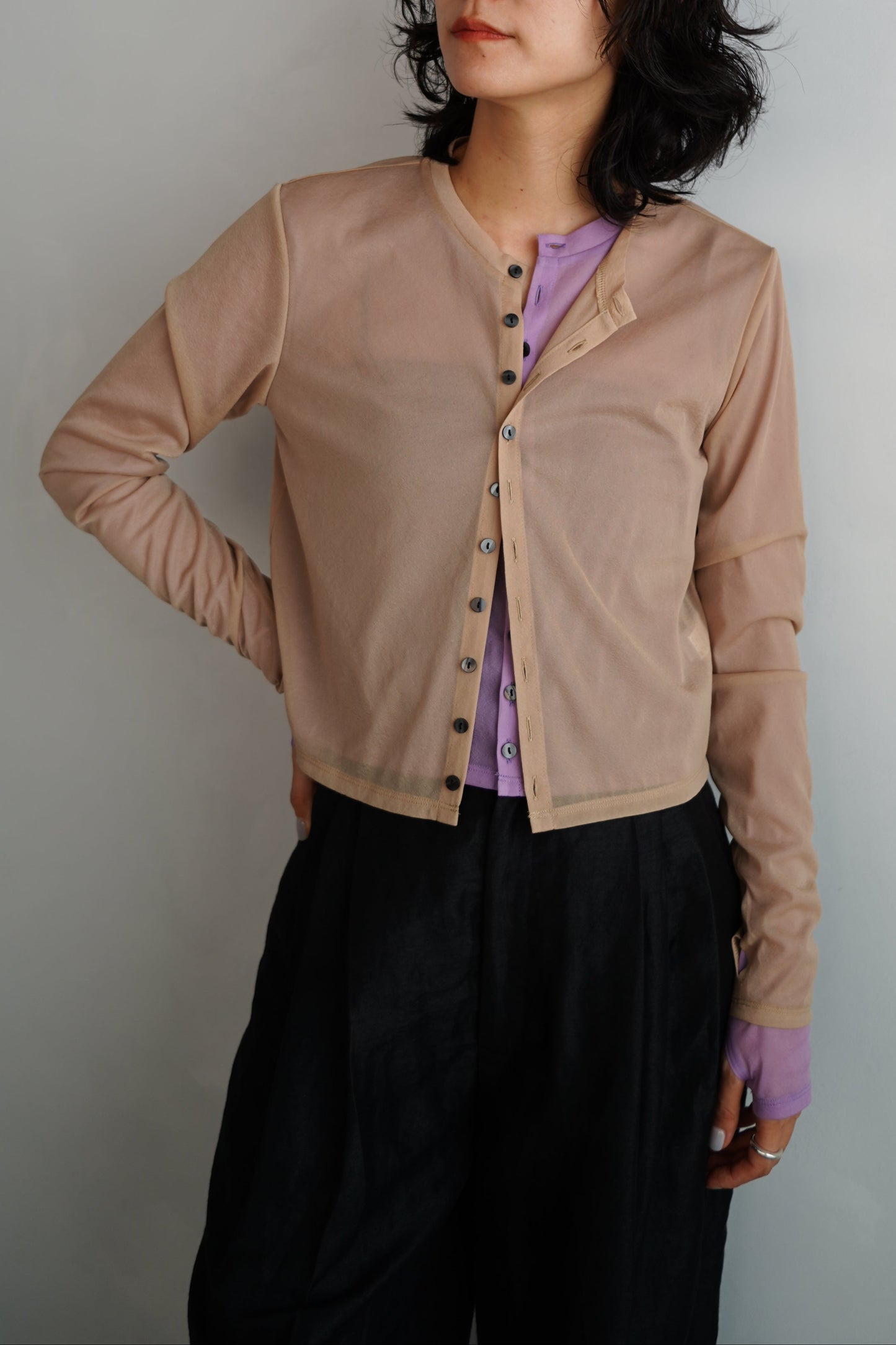 Sheer Cardigan / LAVENDER