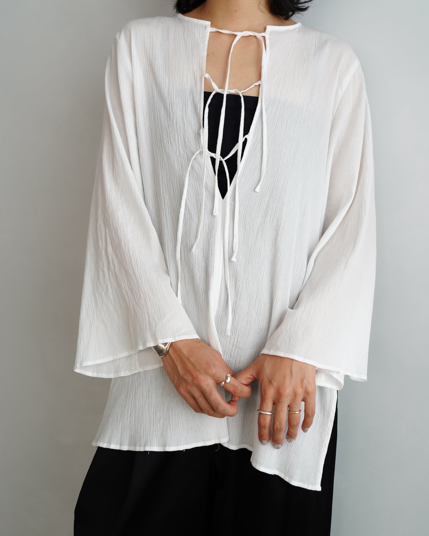 Ripple Cape Top / WHITE