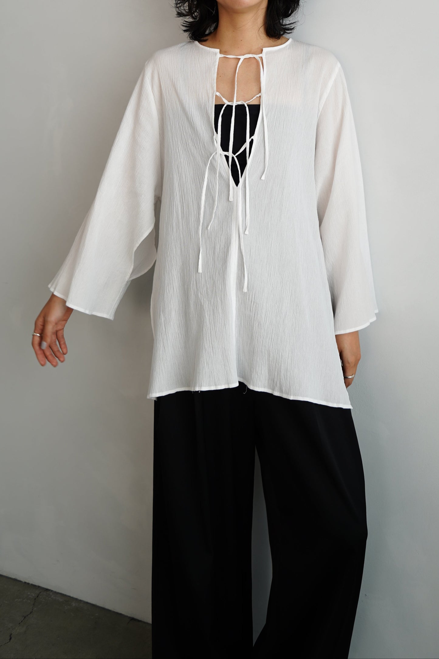 Ripple Cape Top / WHITE