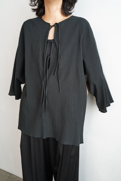 Ripple Cape Top / BLACK