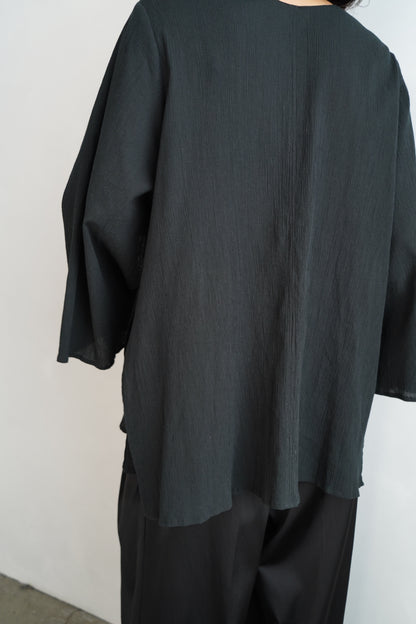 Ripple Cape Top / BLACK