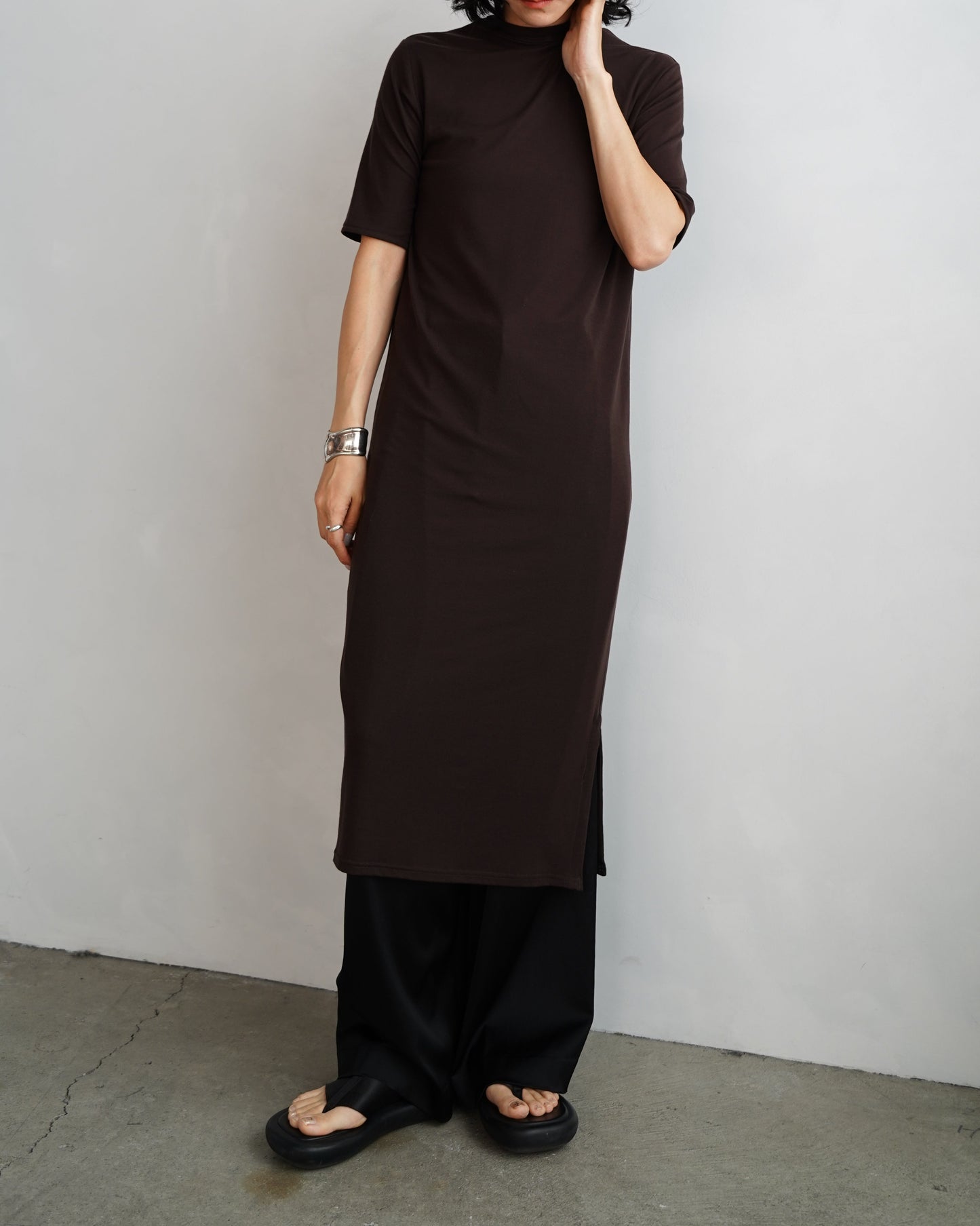 Smooth Sheer Onepiece / BROWN