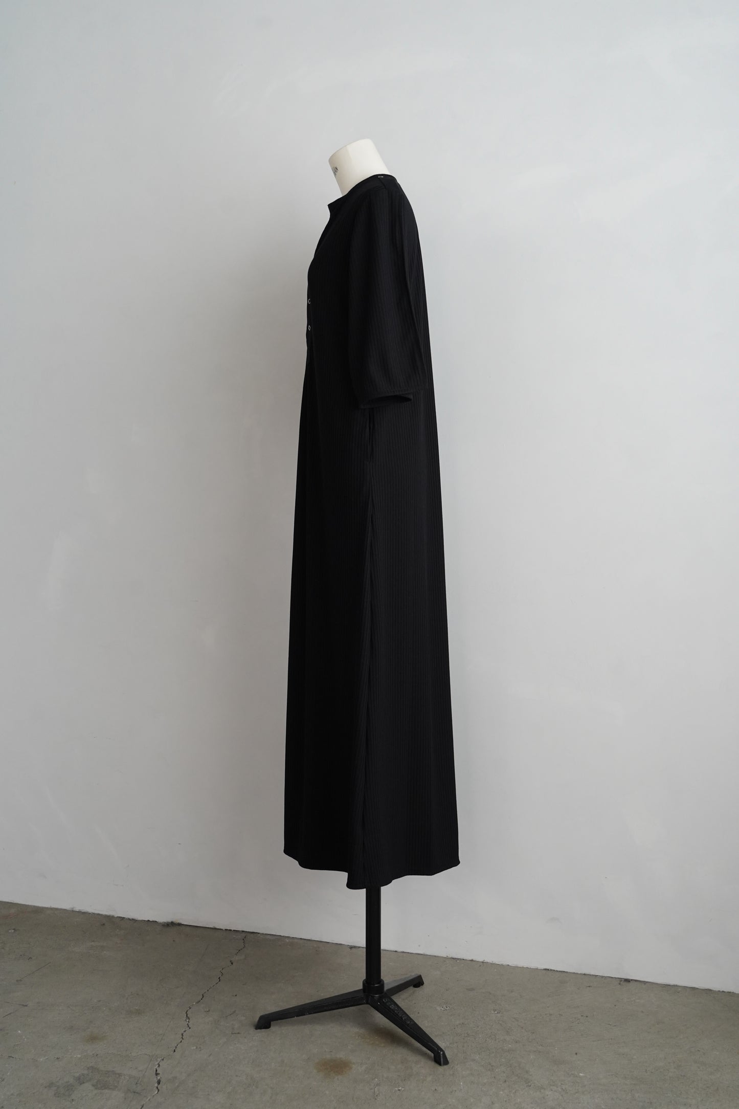 【期間限定販売】Rib Henley Onepiece / BLACK -7月6-10日発送 -