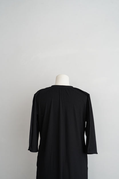 【期間限定販売】Rib Henley Onepiece / BLACK -7月6-10日発送 -