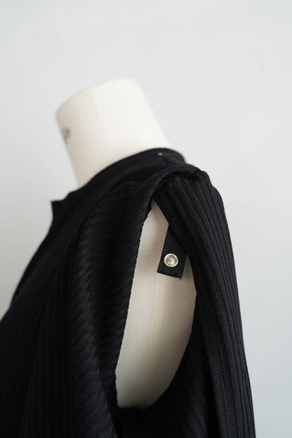 【期間限定販売】Rib Henley Onepiece / BLACK -7月6-10日発送 -