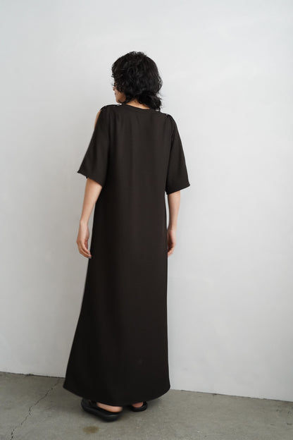 【期間限定販売】Rib Henley Onepiece / BROWN -7月6-10日発送 -