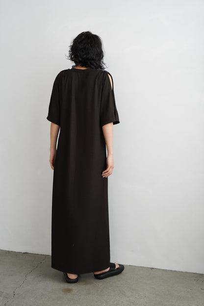 【期間限定販売】Rib Henley Onepiece / BROWN -7月6-10日発送 -