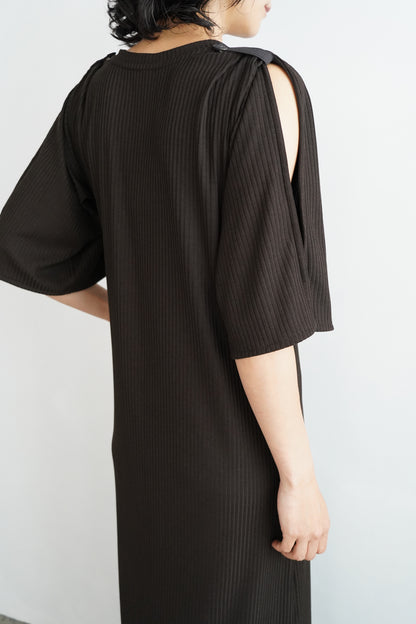 【期間限定販売】Rib Henley Onepiece / BROWN -7月6-10日発送 -