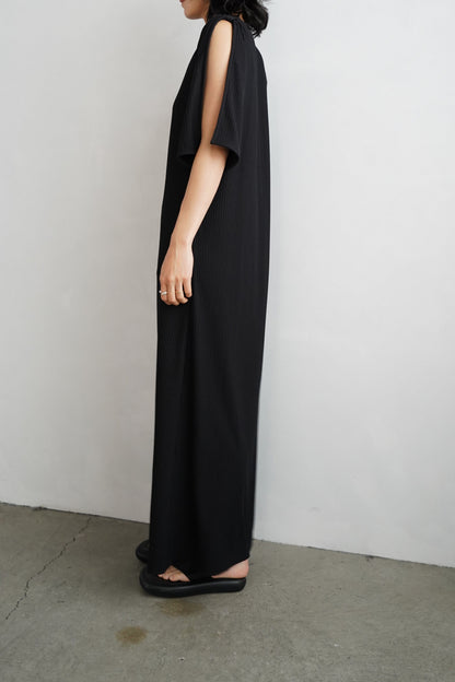 【期間限定販売】Rib Henley Onepiece / BLACK -7月6-10日発送 -