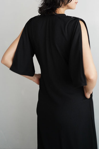 【期間限定販売】Rib Henley Onepiece / BLACK -7月6-10日発送 -