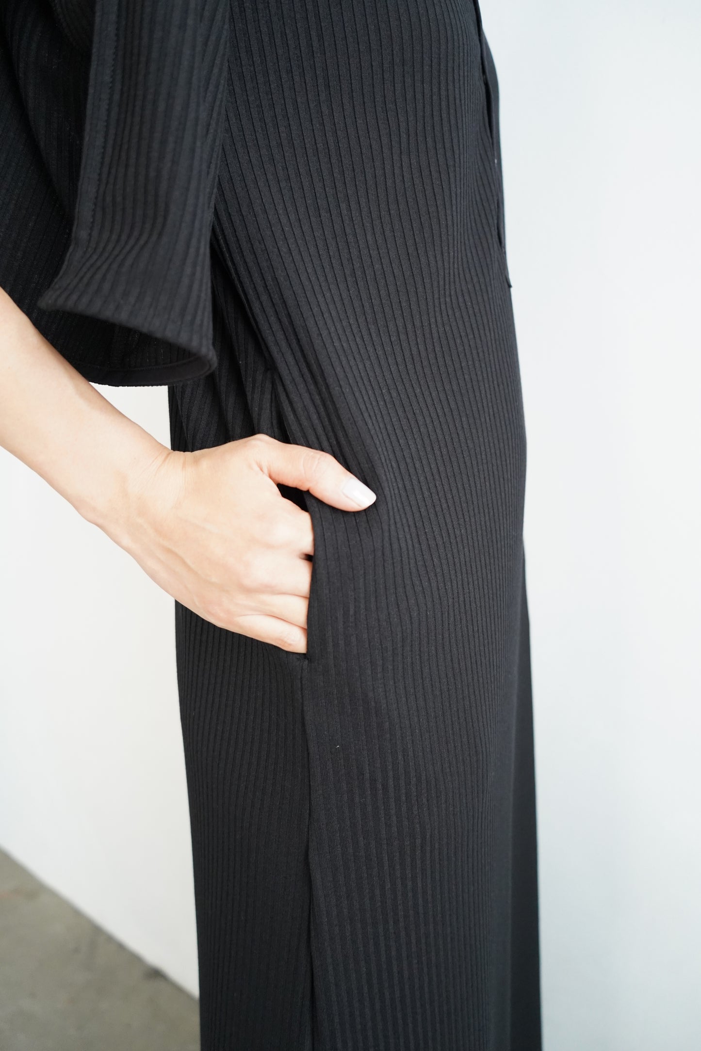 【期間限定販売】Rib Henley Onepiece / BLACK -7月6-10日発送 -
