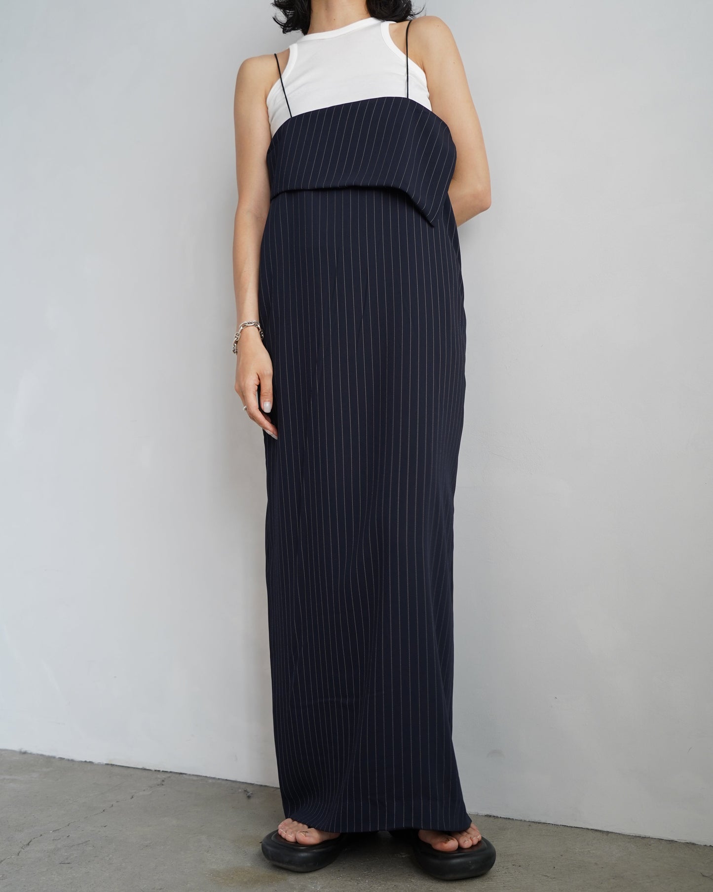 Layered Cami Dress / PINSTRIPE -6月25-30日発送-