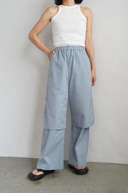 Double Layer Check Pants / BLUEWHITE -6月25-30日発送-