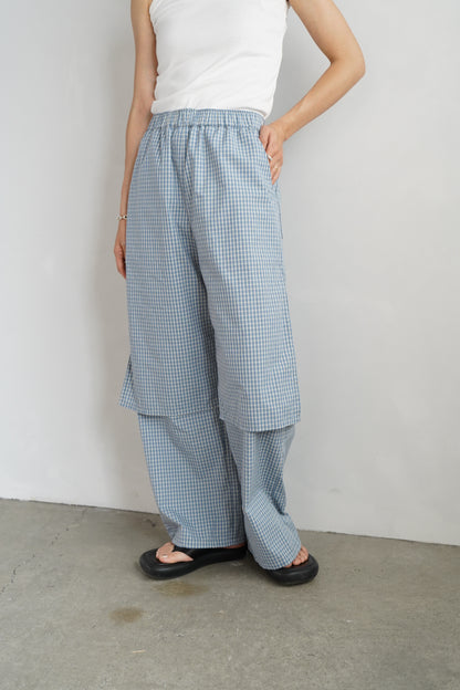 Double Layer Check Pants / BLUEWHITE -6月25-30日発送-