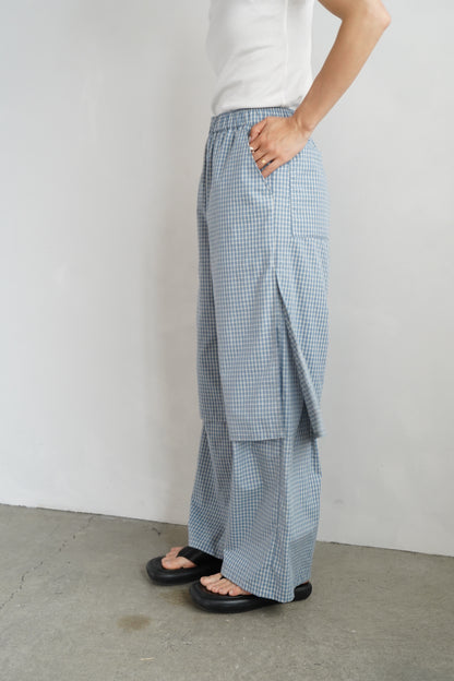 Double Layer Check Pants / BLUEWHITE -6月25-30日発送-