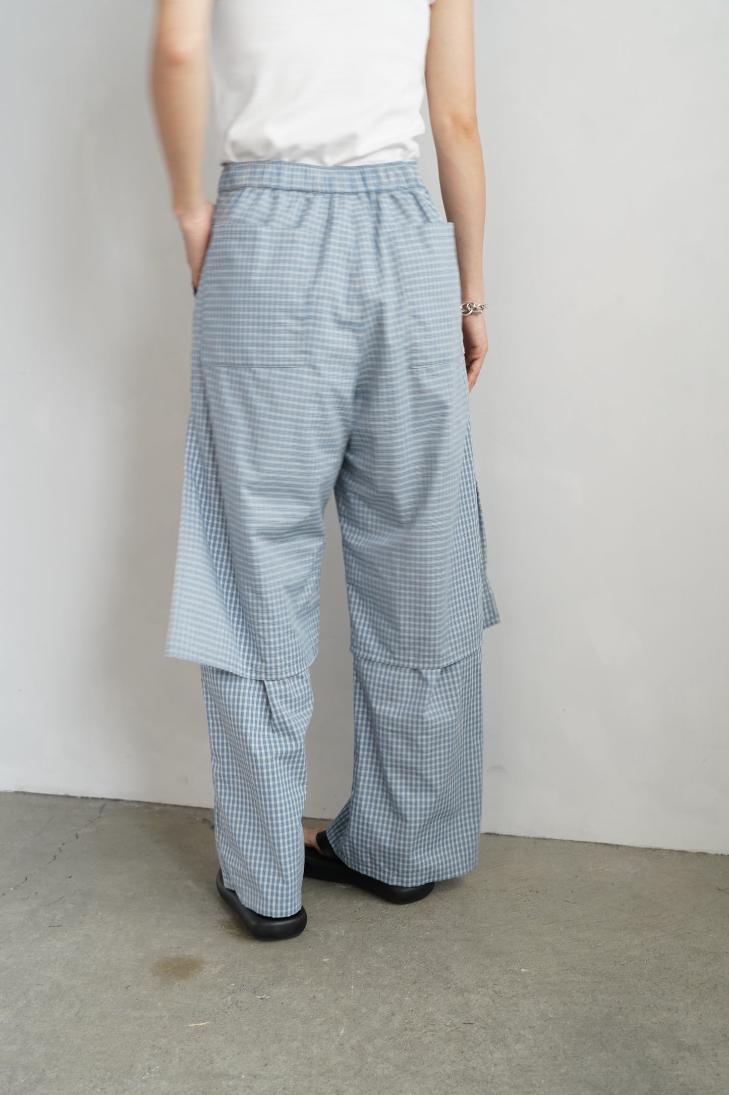 Double Layer Check Pants / BLUEWHITE -6月25-30日発送-