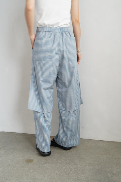 Double Layer Check Pants / BLUEWHITE -6月25-30日発送-