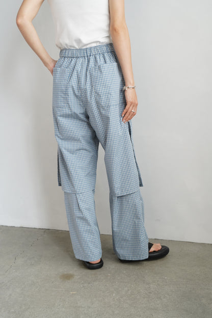 Double Layer Check Pants / BLUEWHITE -6月25-30日発送-