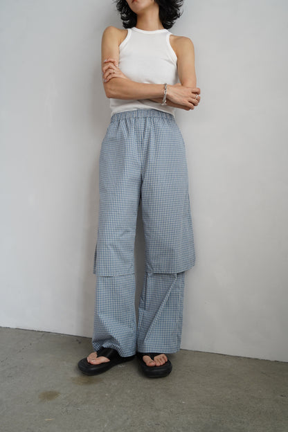 Double Layer Check Pants / BLUEWHITE -6月25-30日発送-
