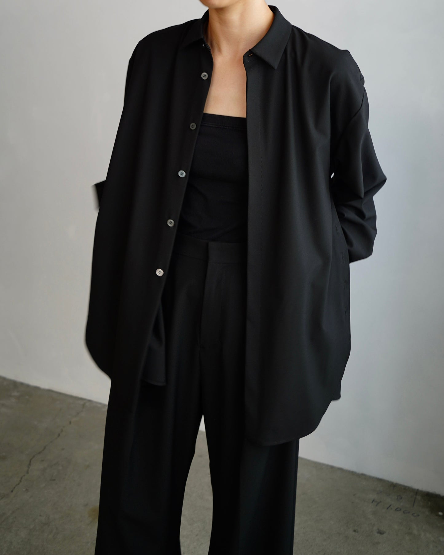 Side Button Shirts / BLACK -10月17日発送-